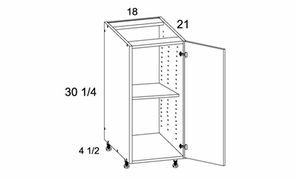VB18FH: Full Height One Door Vanity Base: Torino White Pine Kitchen Cabinets