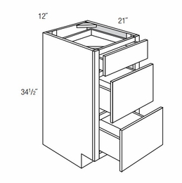 VDB1221: Bathroom Vanity Drawer Base: Dover Norwich RTA Kitchen Cabinet