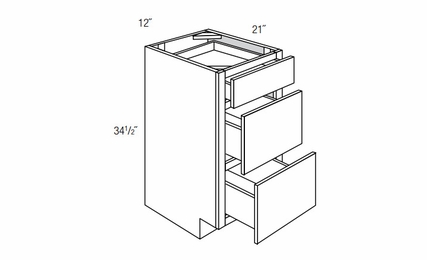 VDB1221: Bathroom Vanity Drawer Base: Upton Brown RTA Kitchen Cabinet