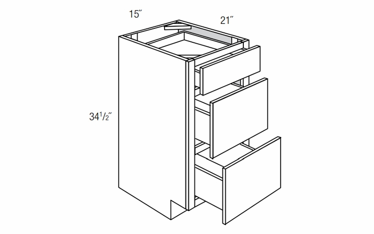 VDB1521: Bathroom Vanity Drawer Base: Dover Norwich RTA Kitchen Cabinet