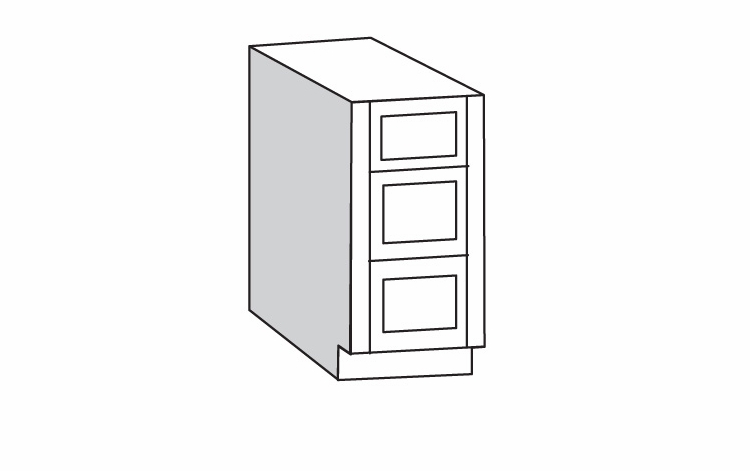 VDB1821-3 Drawer Vanity:Danbury White Vanity Cabinet