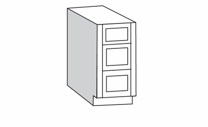 VDB1821-3 Drawer Vanity:Danbury White Vanity Cabinet