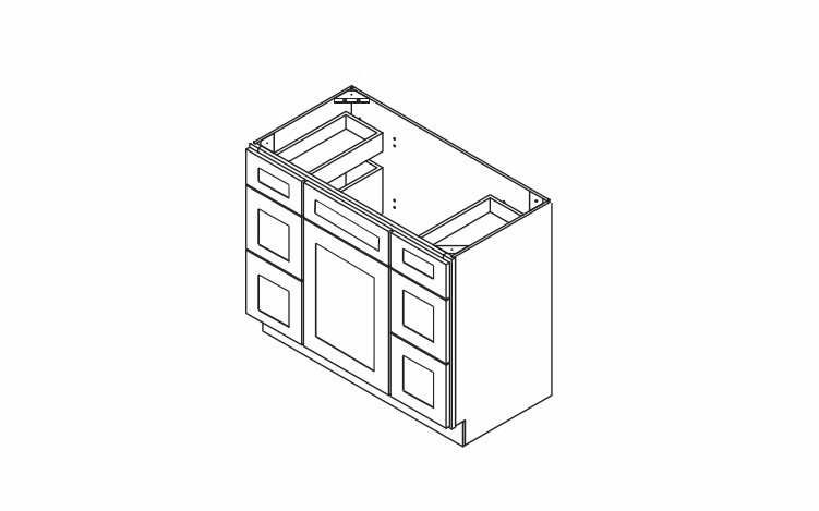VDDB42-Shaker Grey Vanities