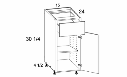 Verona Midnight Navy B15: One Door One Drawer Base: RTA Kitchen Cabinets