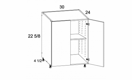 Verona Midnight Navy DDO30: Two Door Desk Base: RTA Kitchen Cabinets
