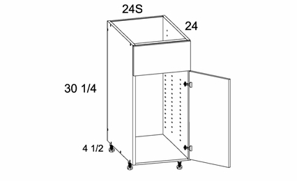 Verona Midnight Navy SB24S: Sink Base False Front One Door: RTA Kitchen Cabinets