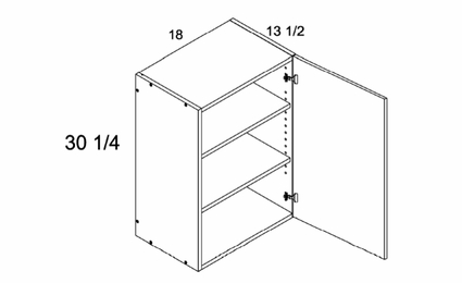 Verona Midnight Navy W1830: 30" High  Wall Cabinet: RTA Kitchen Cabinets