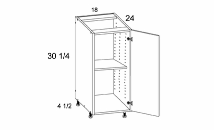 Verona Pure Blanc B18FH: Full Height One Door Base: RTA Kitchen Cabinets