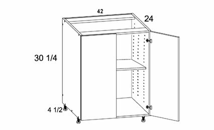 Verona Pure Blanc B42FH: Full Height Two Door Base: RTA Kitchen Cabinets