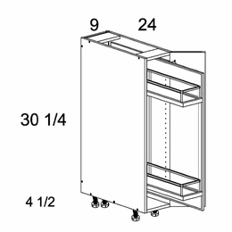 Verona Pure Blanc BPO9FH: Base Rollout With Tray Pullout: RTA Kitchen Cabinets