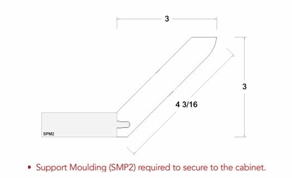 Verona Pure Blanc LACM8: Angle Crown Molding: RTA Kitchen Cabinets