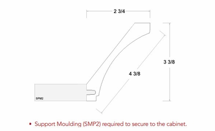 Verona Pure Blanc LCVE8: Cove Crown Molding: RTA Kitchen Cabinets