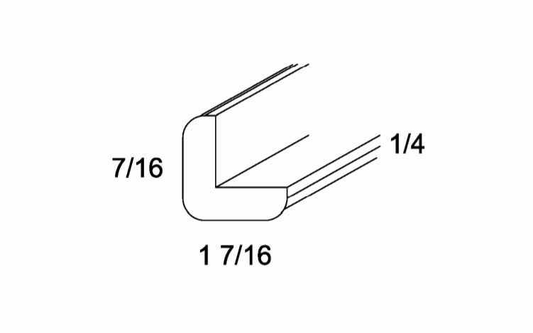 Verona Pure Blanc OCM8: Outside Corner Molding: RTA Kitchen Cabinets