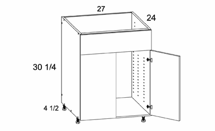 Verona Pure Blanc SB27: Sink Base False Front Two Door: RTA Kitchen Cabinets