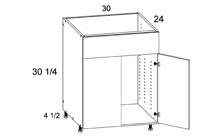 Verona Pure Blanc SB30: Sink Base False Front Two Door: RTA Kitchen Cabinets