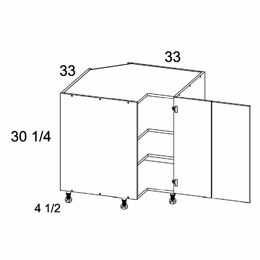 Verona Pure Blanc BER33: Base Easy Reach Cabinet: RTA Kitchen Cabinets