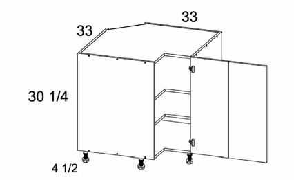 Verona Pure Blanc BER33: Base Easy Reach Cabinet: RTA Kitchen Cabinets