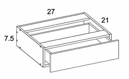 Verona Pure Blanc VKD27: Vanity Knee Drawer: RTA Kitchen Cabinets