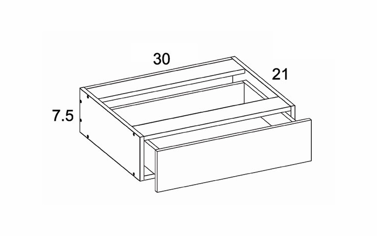 Verona Pure Blanc VKD30: Vanity Knee Drawer: RTA Kitchen Cabinets
