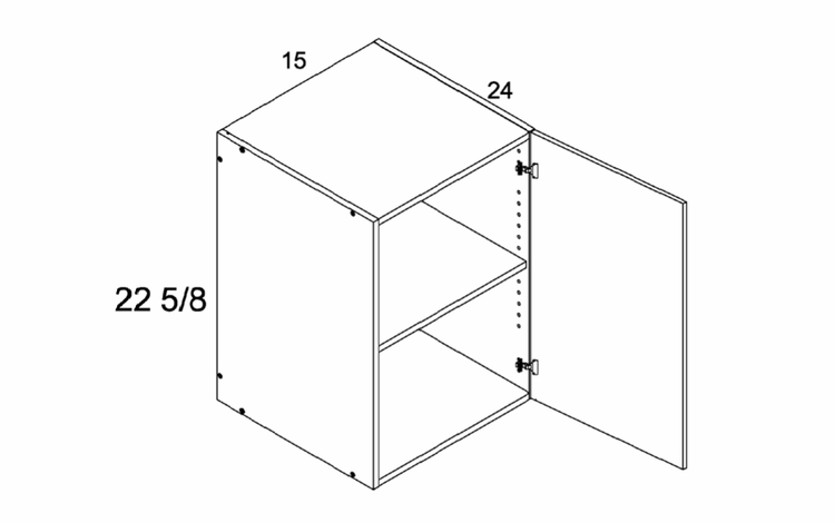 Verona Pure Blanc W152324: 24" Deep Wall Cabinet: RTA Kitchen Cabinets