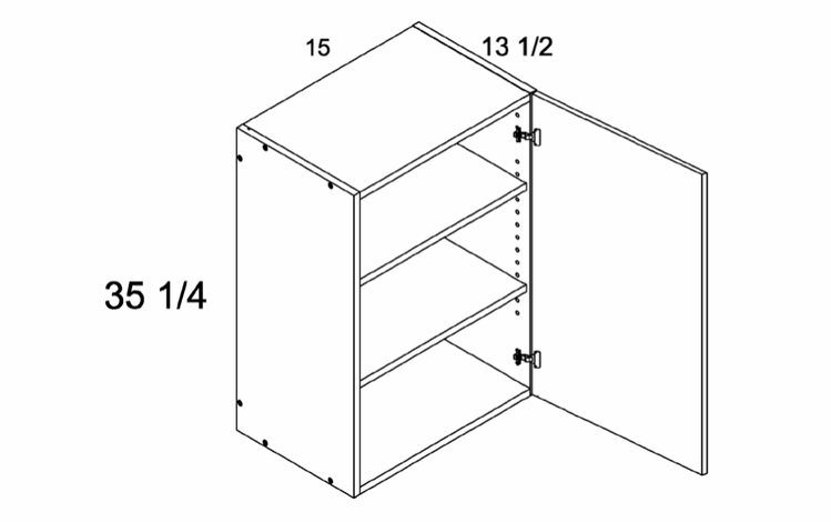 Verona Pure Blanc W1535: 35" High  Wall Cabinet: RTA Kitchen Cabinets