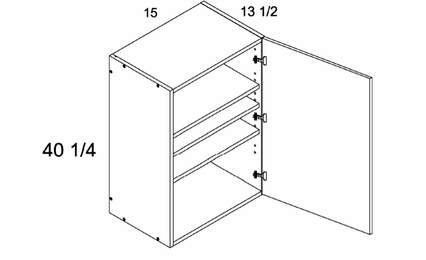 Verona Pure Blanc W1540: 40" High  Wall Cabinet: RTA Kitchen Cabinets