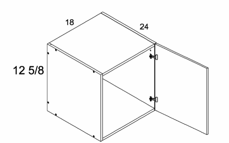 Verona Pure Blanc W181224: 24" Deep Wall Cabinet: RTA Kitchen Cabinets