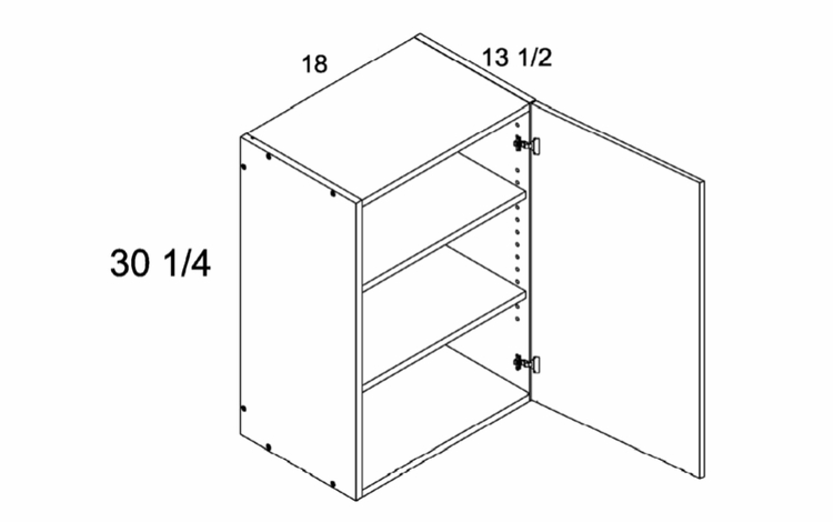 Verona Pure Blanc W1830: 30" High  Wall Cabinet: RTA Kitchen Cabinets