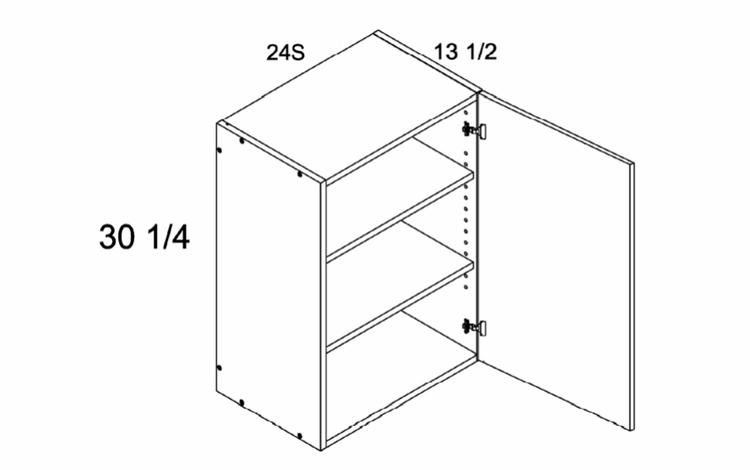 Verona Pure Blanc W2430S: 30" High  Wall Cabinet: RTA Kitchen Cabinets