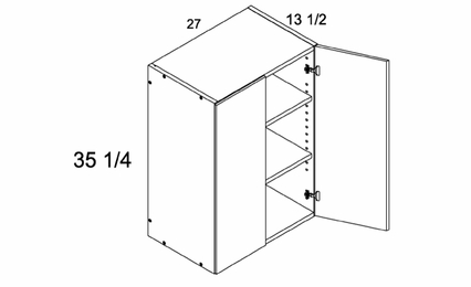 Verona Pure Blanc W2735: 35" High  Wall Cabinet: RTA Kitchen Cabinets