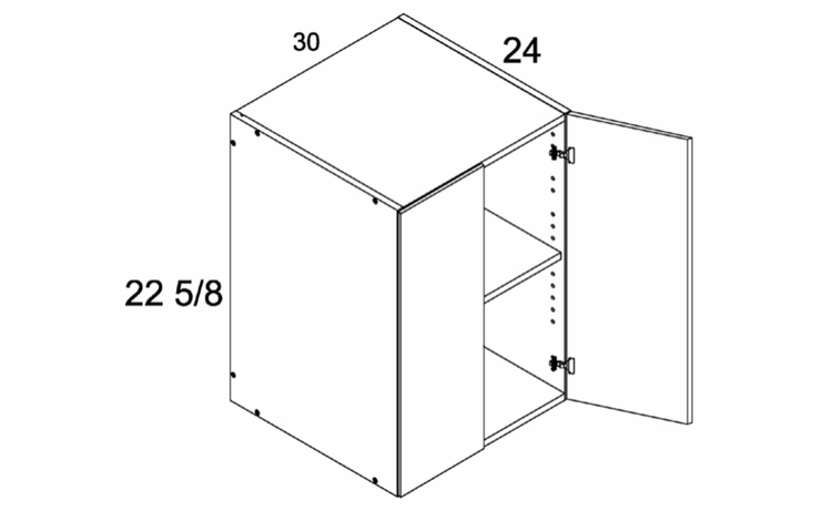Verona Pure Blanc W302324: 24" Deep Wall Cabinet: RTA Kitchen Cabinets