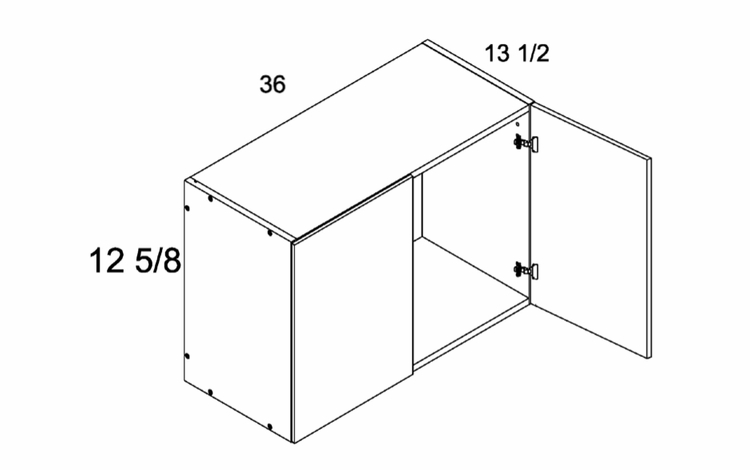 Verona Pure Blanc W3612: 13.5" Deep Wall Cabinet: RTA Kitchen Cabinets