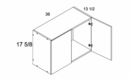 Verona Pure Blanc W3618: 13.5" Deep Wall Cabinet: RTA Kitchen Cabinets