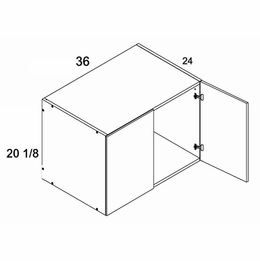 Verona Pure Blanc W362024: Two Door Stacker Wall Cabinet: RTA Kitchen Cabinets