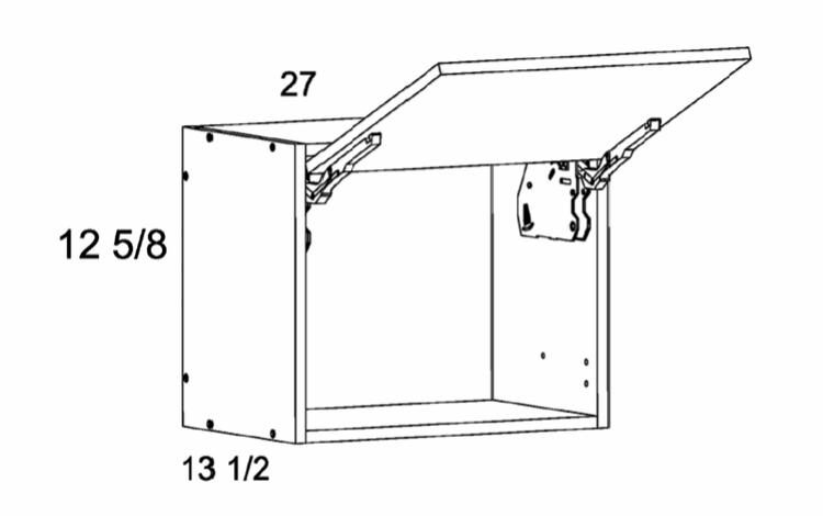 Verona Pure Blanc WFD2712: Flip Up Wall Cabinet: RTA Kitchen Cabinets