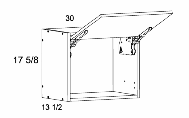 Verona Pure Blanc WFD3018: Flip Up Wall Cabinet: RTA Kitchen Cabinets