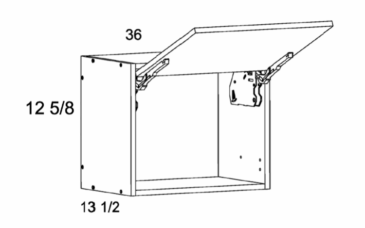 Verona Pure Blanc WFD3612: Flip Up Wall Cabinet: RTA Kitchen Cabinets