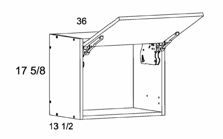 Verona Pure Blanc WFD3618: Flip Up Wall Cabinet: RTA Kitchen Cabinets