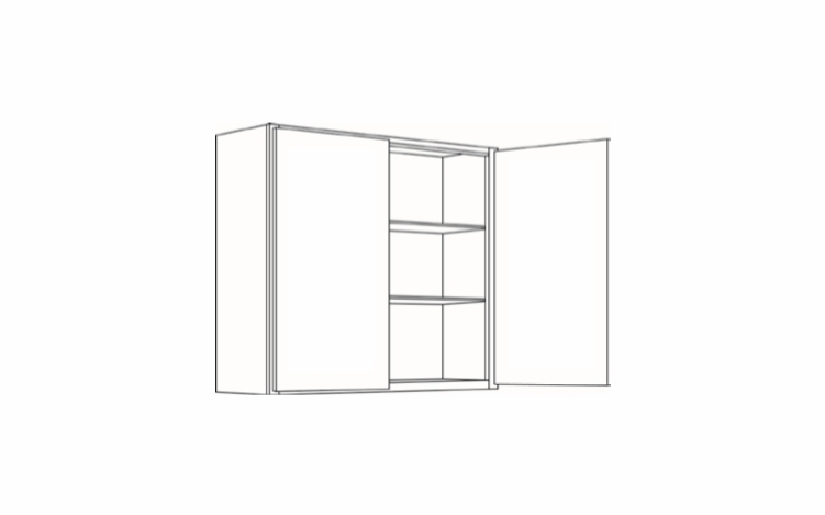 Versailles White 3336: Double Door Wall Cabinet: Pre-Assembled Kitchen Cabinets