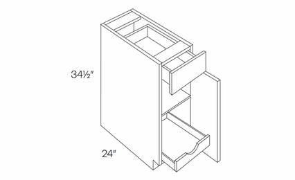 Versailles White B21-POS1: 1 Door, 1 Drawer Base Cabinet With 1 Pull Out Shelf: Pre-Assembled Kitchen Cabinets