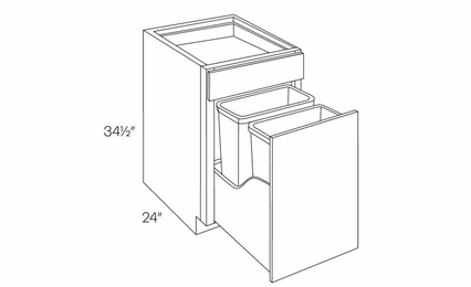 Versailles White BWBK18: Wastebasket Base Cabinet: Pre-Assembled Kitchen Cabinets