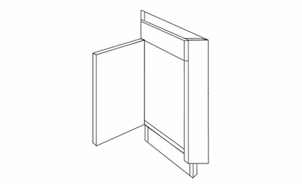 Versailles White CSF36L: Left Diagonal Corner Sink Front: Pre-Assembled Kitchen Cabinets