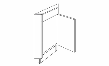 Versailles White CSF36R: Right Diagonal Corner Sink Front: Pre-Assembled Kitchen Cabinets