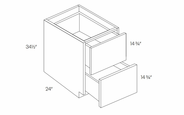 Versailles White DB36-2: 2-Drawer Base Cabinet: Pre-Assembled Kitchen Cabinets