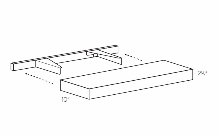 Versailles White F-SHELF-24: Floating Shelves: Pre-Assembled Kitchen Cabinets