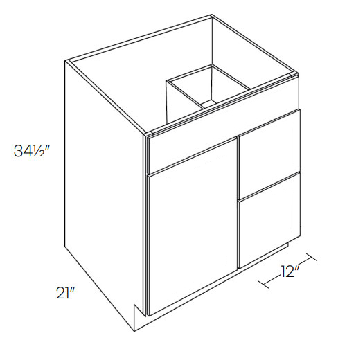 Versailles White V30DR Vanity Base Right Drawers Pre
