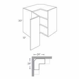 Versailles White WSQ2430: Square Corner Wall Cabinet: Pre-Assembled Kitchen Cabinets