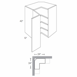 Versailles White WSQ2442: Square Corner Wall Cabinet: Pre-Assembled Kitchen Cabinets