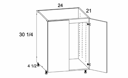 VSB24FH: Full Height Double Door Vanity Sink Base: Torino White Pine Kitchen Cabinets
