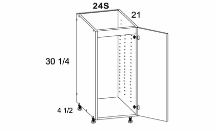 VSB24SFH: Full Height One Door Vanity Sink Base: Torino Grey Wood Kitchen Cabinets